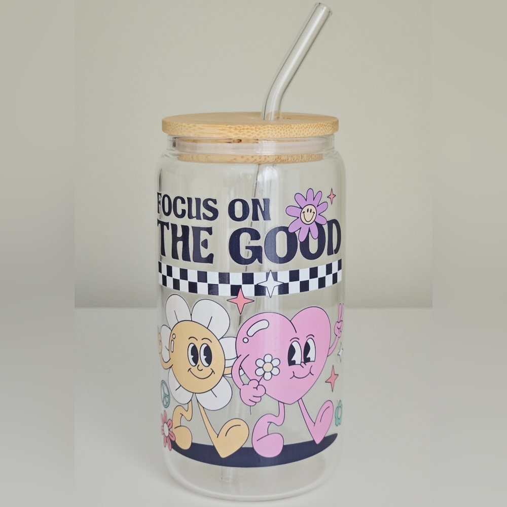 Focus On The Good 16oz Clear Beer Can Glass